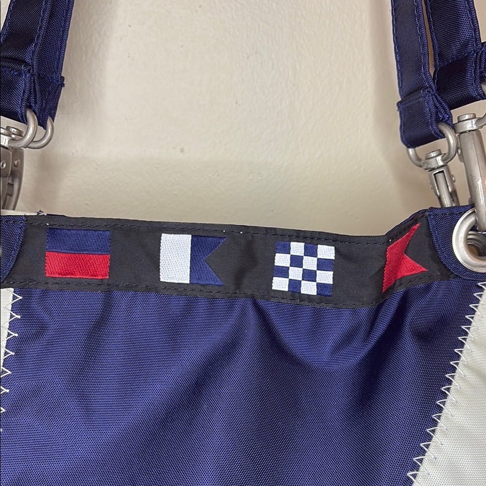 L.L. Bean Blue and White Nautical Tote Bag - Picture 4 of 12